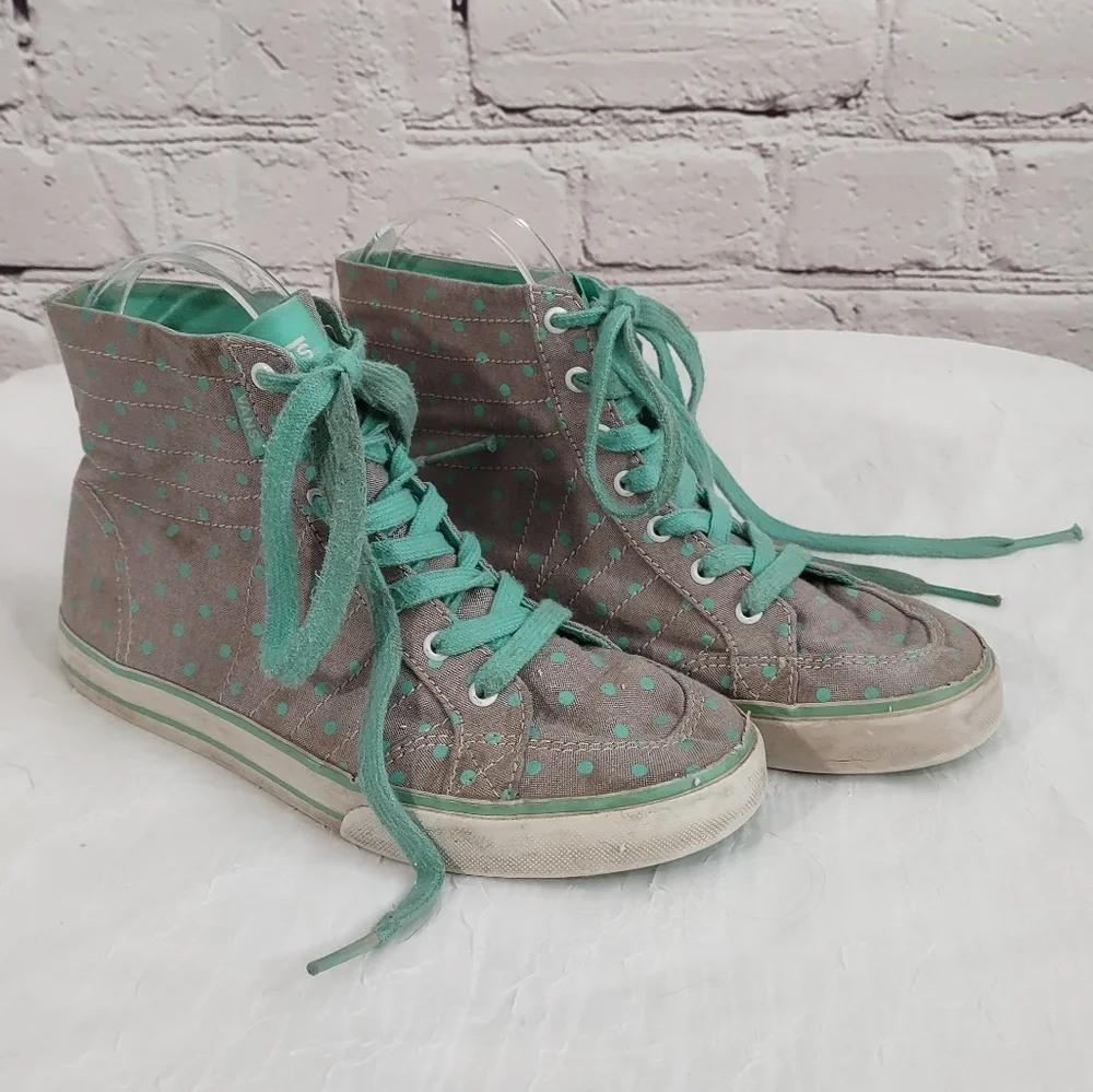 Vans girls grey polkadot hi-tops